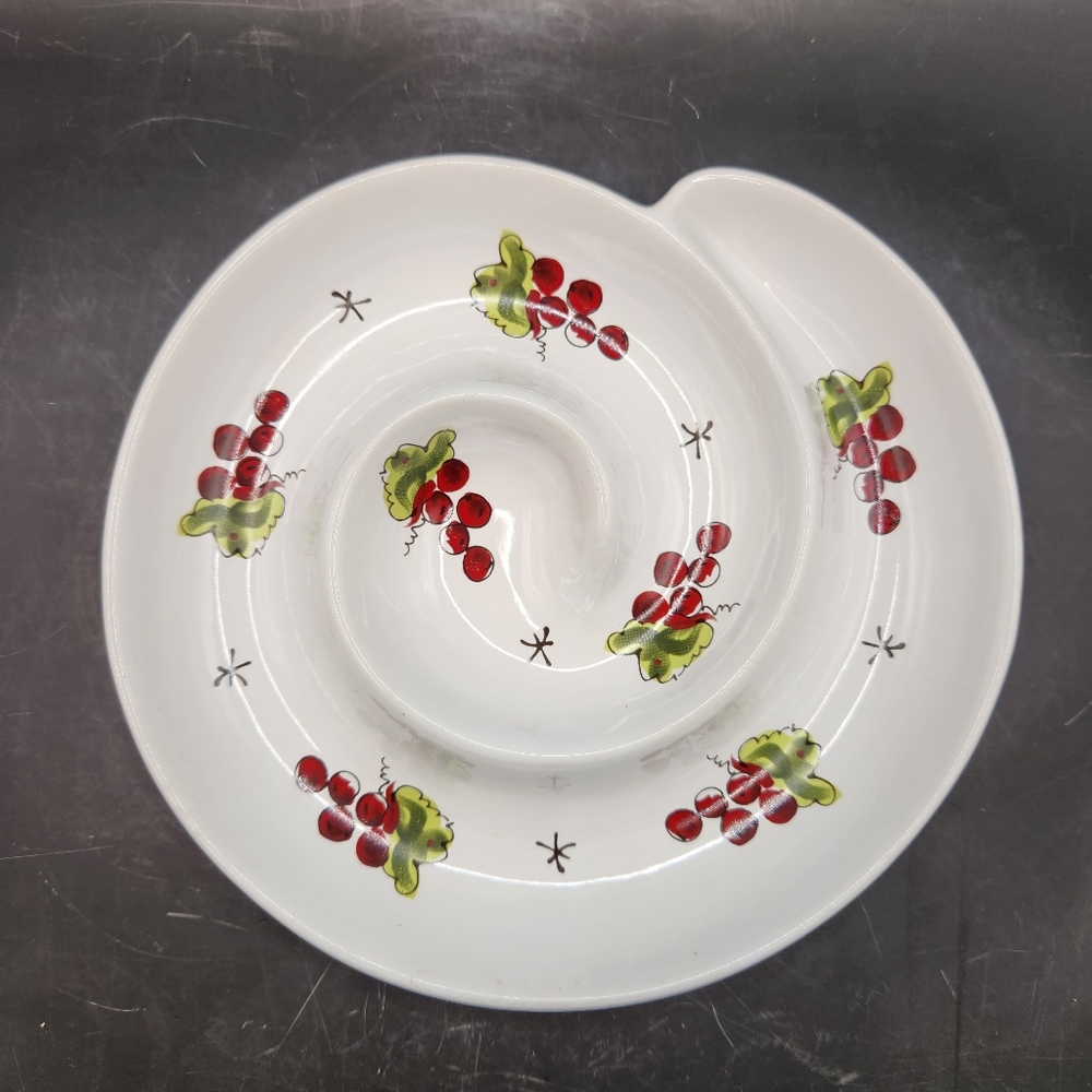 California Pantry Stoneware Olive Dish Grape Design